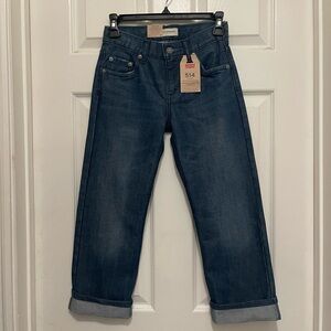 LEVI’S 514 Boy’s Dark Blue Jeans Straight Leg Adjustable Waist 10R Waist 25 NWT